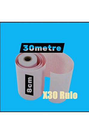 ECG EKG Termal Isıya Duyarlı Kalın Gramajlı ECG EKG Kağıdı 8cm - 30metre 30 Adet Rulo