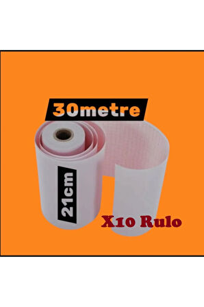 ECG EKG Termal Isıya Duyarlı Kalın Gramajlı ECG EKG Kağıdı 21cm - 30metre 10 Adet Rulo