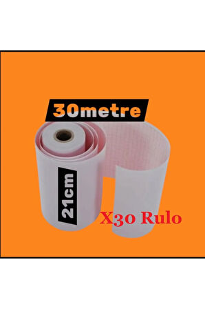 ECG EKG Termal Isıya Duyarlı Kalın Gramajlı ECG EKG Kağıdı 21cm - 30metre 30 Adet Rulo