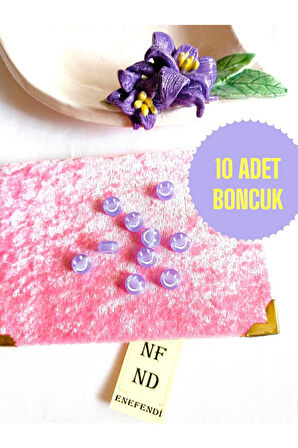 10 ADET MOR GÜLEN YÜZ BONCUK BİLEKLİK HEDİYE İÇİNDEN DELİKLİ BİLEKLİK APARATI SERT PLASTİK