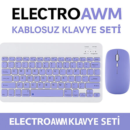  Kablosuz Bluetooth Klavye + Mouse Seti (iOS / Android / Windows Uyumlu) MOR