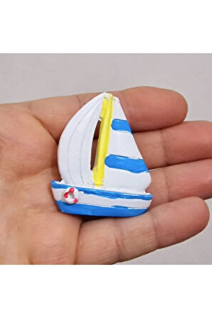 5,4cm Mini Yelken Kayık Silikon Kalıp K-1221, Kokulu Taş Sabun Alçı Mum Kalıbı