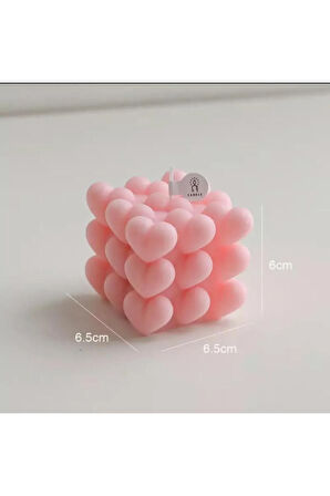 7cm Kalp Bubble Küp Mum Silikon Kalıp K-1265, Kokulu Taş Sabun Alçı Mum Kalıbı