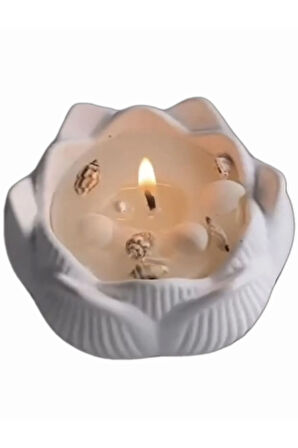 Lotus çiçeği, Çiçek Mumluk, mini saksı Silikon Kalıp K-1314, Kokulu Taş Çimento Alçı Mum Kalıbı