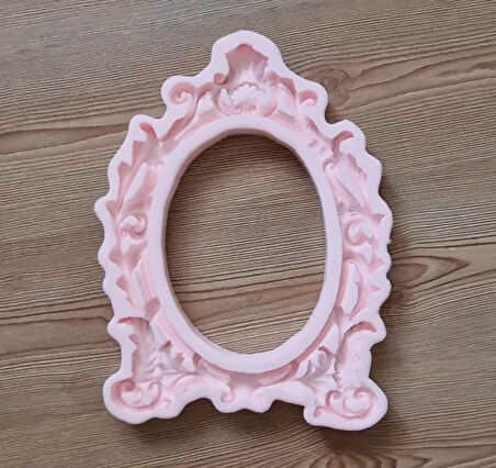 38cm Büyük Oval Çerçeve Silikon Kalıp K-1334