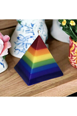 3 Boyutlu 3,7cm Piramit Mum Silikon Kalıp K-1341, Taş Tozu Sabun Alçı Mum Kalıbı