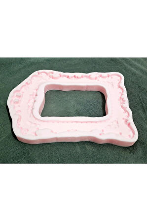 Gül Ve Sarmaşık Kabartmalı 21cm Çerçeve Silikon Kalıp K-1419
