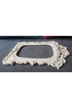 Gül Ve Sarmaşık Kabartmalı 21cm Çerçeve Silikon Kalıp K-1419