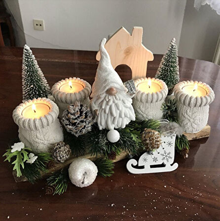 Örgü Çorap Tealight Mumluk 7 Cm Silikon Kalıp K-367