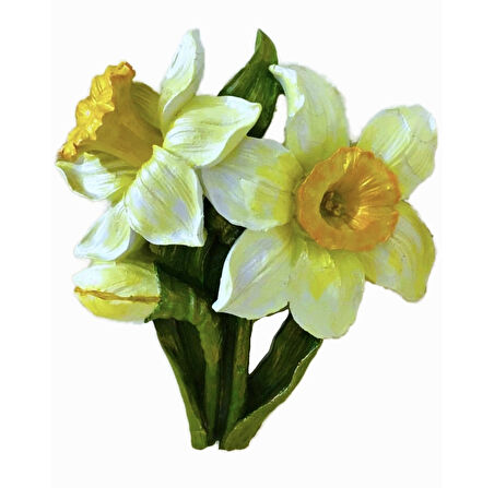 Morlalem Dev Nergis Buketi Çiçeği 25 Cm Silikon Kalıp K-467