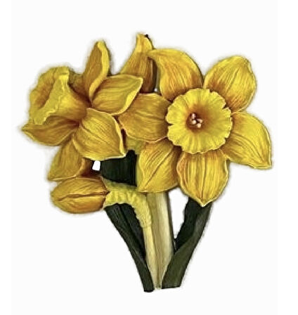 Morlalem Dev Nergis Buketi Çiçeği 25 Cm Silikon Kalıp K-467