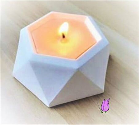 Geometrik Altıgen Mini Saksı Silikon Kalıp K-524 Taş Tozu Mum Polyester Reçine Alçı Kalıbı