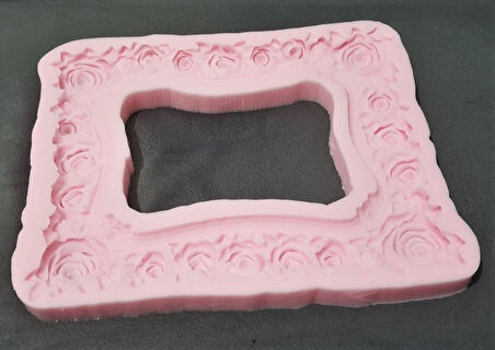 Gül Kabartmalı 28cm Çerçeve Silikon Kalıp K-536