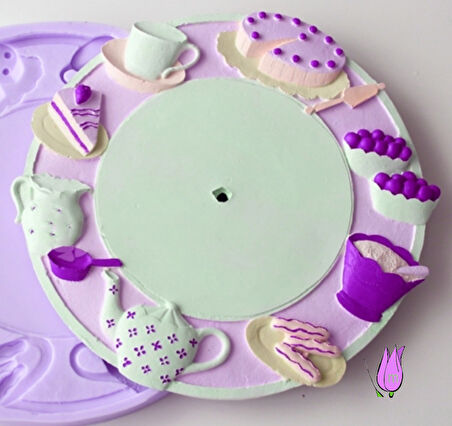 Mutfak Temalı Kabartma Saat 29 Cm Silikon Kalıp K-675