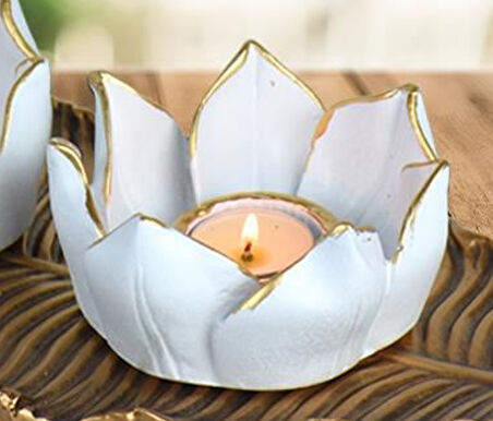 12cm Lotus Çiçek Tealight Mumluk Silikon Kalıp K-727