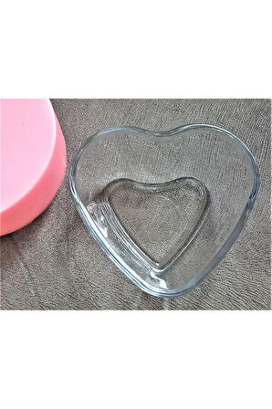 12cm Kalp Saksı Silikon Kalıp K-737, Taş Tozu Epoksi Polyester Alçı Mum Kalıbı