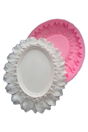 25cm Yaprak Kabartmalı Çerçeve Silikon Kalıp K-806, Kokulu Taş Ve Alçı Ile Kullanılır