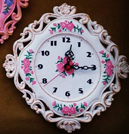 Morlalem Gül Çiçek Kabartmalı Saat 26 Cm Silikon Kalıp K-883