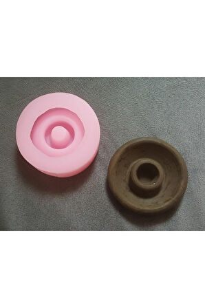8cm Yuvarlak Tütsülük Şamdanlık Mumluk Silikon Kalıp K-972