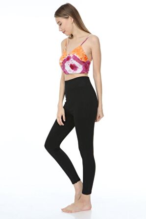 Kadın Siyah Yüksek Bel Toparlayıcı 2 Beden Incelten Çelik Tayt