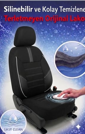 Yıldız Siyah Beyaz Serisi Fiat Egea İle Uyumlu Tam Set Oto Koltuk Kılıfı   