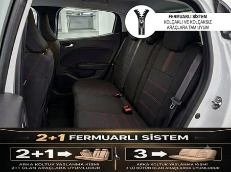 Yıldız Siyah Kırmızı Serisi Opel Astra G Sedan İle Uyumlu Tam Set Oto Koltuk Kılıfı  
