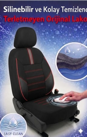 Yıldız Siyah Kırmızı Serisi Opel Astra G Sedan İle Uyumlu Tam Set Oto Koltuk Kılıfı  