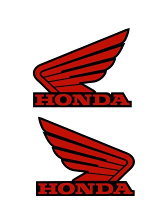 HONDA KANAT LOGO 2'Lİ SAĞ SOL KIRMIZI STİCKER - ETİKET