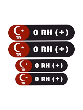 KAN GRUBU KASK ETİKETİ 4 PARÇA 0 RH (+) ETİKET STİCKER