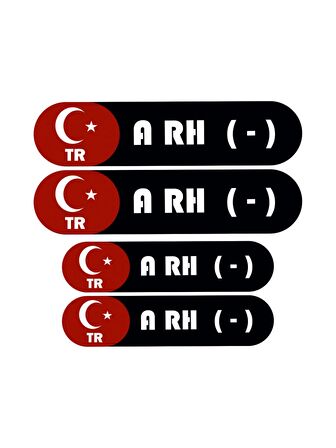 KAN GRUBU KASK ETİKETİ 4 PARÇA A RH (-) ETİKET STİCKER