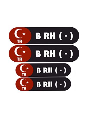 KAN GRUBU KASK ETİKETİ 4 PARÇA B RH (-) ETİKET STİCKER