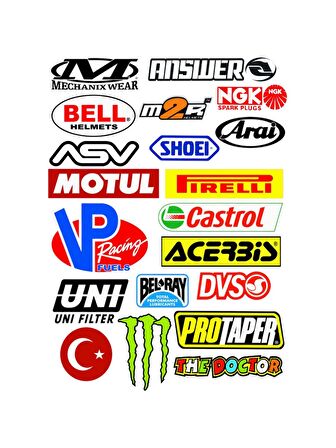 MOTORSİKLET MARKA A4 STİCKER M-3 - ETİKET