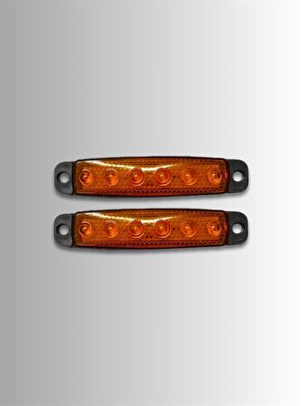 MOTOSİKLET OTOMOBİL 6 MERCEK LEDLİ  TURUNCU PARMAK LED DEKOR VE FARKINDALIK LEDİ ( 2 ADET )