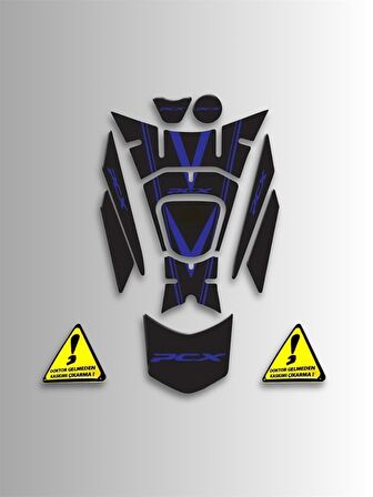 Pcx 2018-20 Tank Pad Mavi Siyah 11 Parça Tam Set