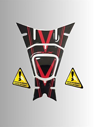 Pcx 2018 Ve Üzeri 4 Parça Kırmızı Siyah Tank Pad