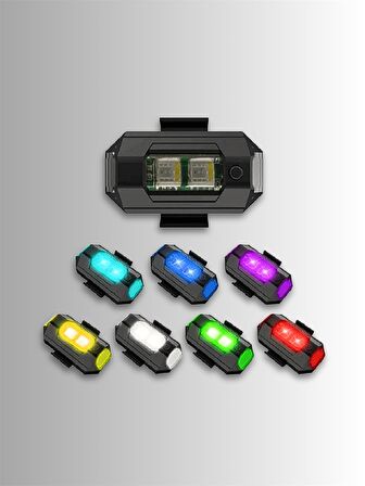 Kablosuz Şarjlı Çakarlı Çok Modlu Mini Drone ve Uçak Kanadı  Led İkaz ve farkındalık sağlar - 7 Renk Lamba Led - Araba Motosiklet Bisiklet
