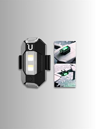 Kablosuz Şarjlı Çakarlı Çok Modlu Mini Drone ve Uçak Kanadı  Led İkaz ve farkındalık sağlar - 7 Renk Lamba Led - Araba Motosiklet Bisiklet