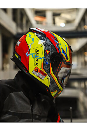 SX.100 GIGABOT KIRMIZI-SARI KASK