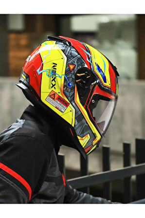SX.100 GIGABOT KIRMIZI-SARI KASK
