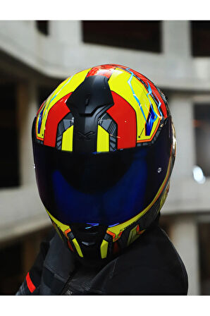 SX.100 GIGABOT KIRMIZI-SARI KASK