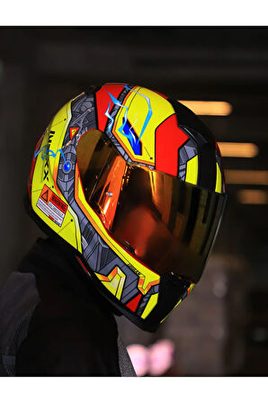 SX.100 GIGABOT KIRMIZI-SARI KASK