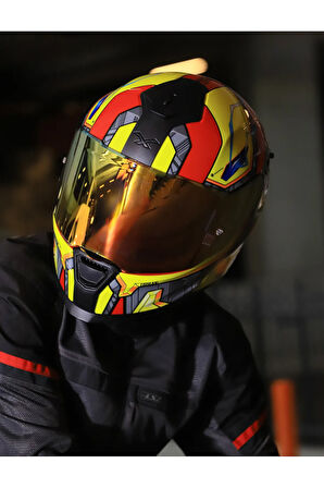 SX.100 GIGABOT KIRMIZI-SARI KASK