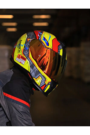 SX.100 GIGABOT KIRMIZI-SARI KASK