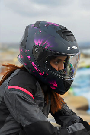 STORM 2 BURST MAT SİYAH-PEMBE KASK