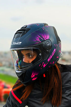 STORM 2 BURST MAT SİYAH-PEMBE KASK