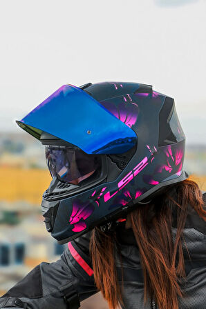 STORM 2 BURST MAT SİYAH-PEMBE KASK