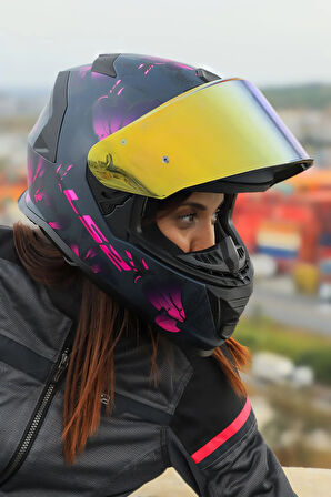 STORM 2 BURST MAT SİYAH-PEMBE KASK