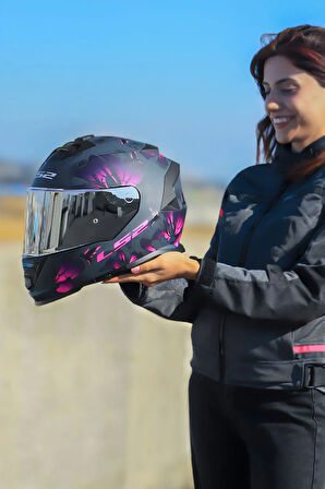 STORM 2 BURST MAT SİYAH-PEMBE KASK