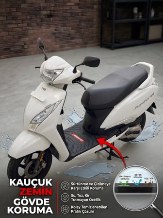 Beylini TVS Jupiter Uyumlu Kauçuk Paspas Kaymaz Taban Su Geçirmez Kolay Temizleme Yeni Nesil Tüm Modeller
