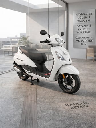 Beylini TVS Jupiter Uyumlu Kauçuk Paspas Kaymaz Taban Su Geçirmez Kolay Temizleme Yeni Nesil Tüm Modeller